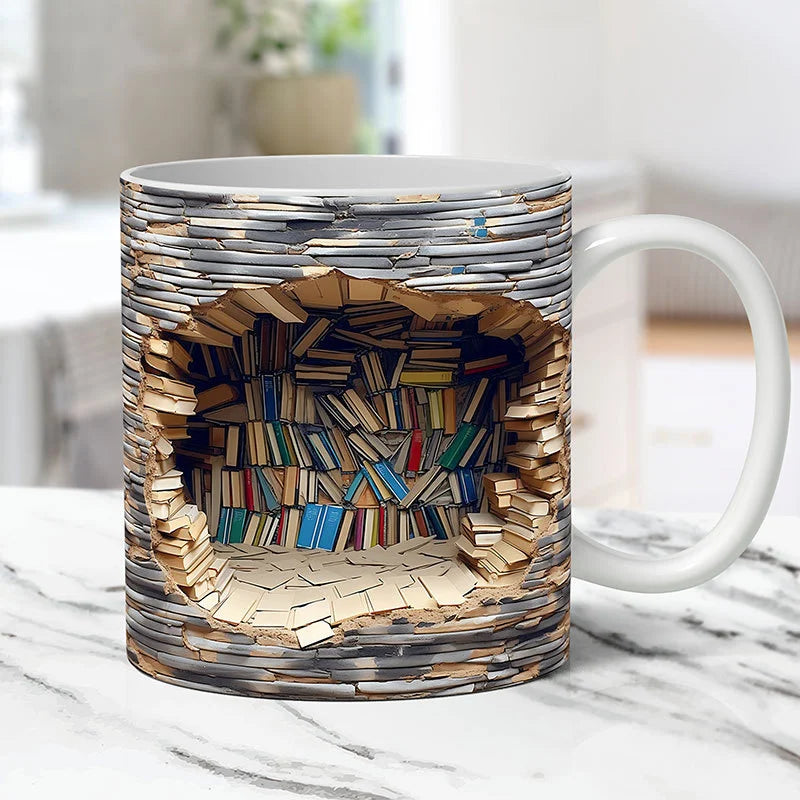 Bookshelves Hole In A Wall Mug(16oz)