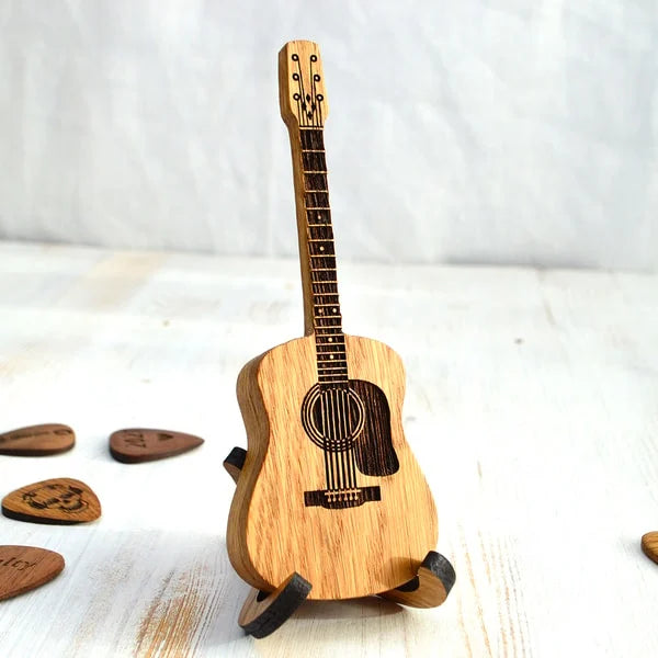 Wooden Acoustic Guitar Pick Box